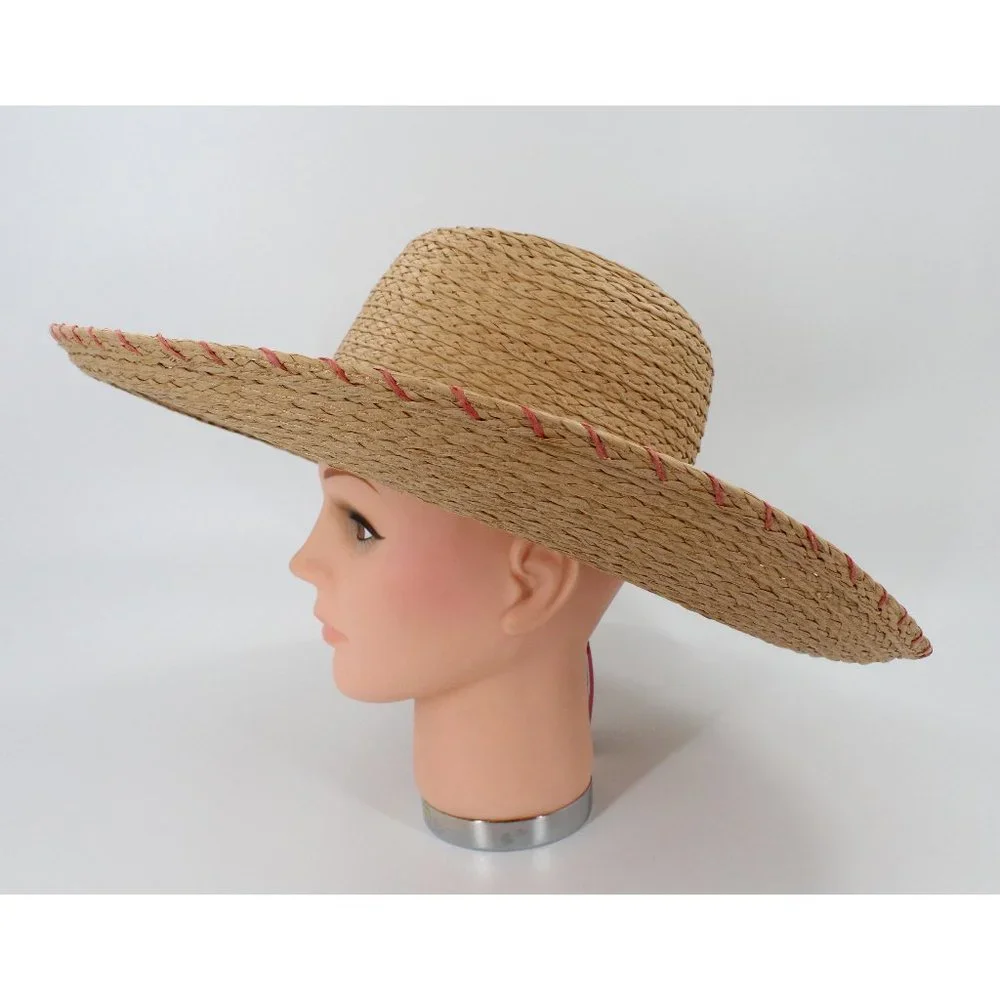 New Vince Camuto Embroidered Panama Hat #HT105 - Picture 1 of 4